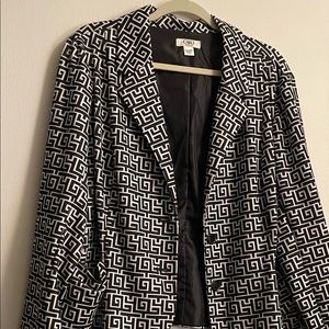 Black and White Print Blazer